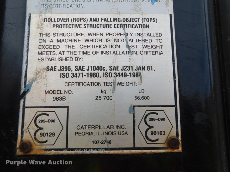 image for item DJ5965 1999 Caterpillar 963B  track loader