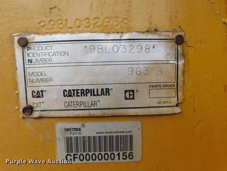 image for item DJ5965 1999 Caterpillar 963B  track loader