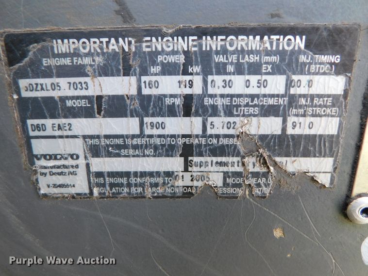 image for item DJ5980 2005 Volvo EC210B LC  excavator