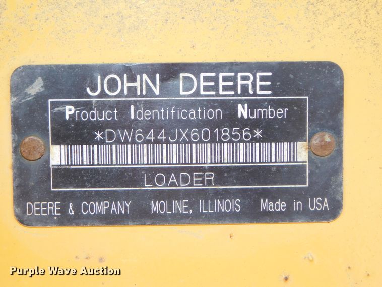 image for item DJ5982 2006 John Deere 644J  wheel loader