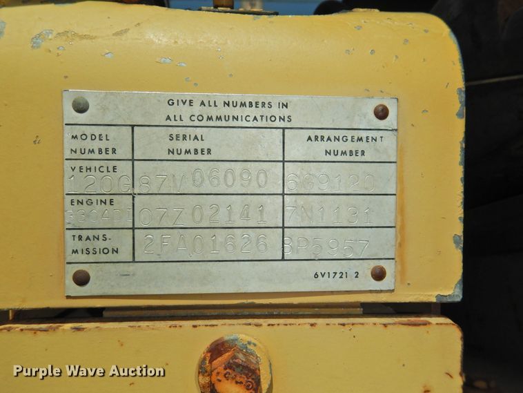 image for item DJ8346 1981 Caterpillar 120G  rigid frame motor grader