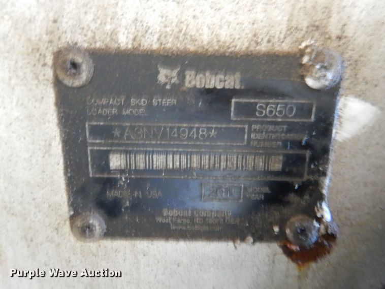 image for item DL4853 2011 Bobcat S650  skid steer loader