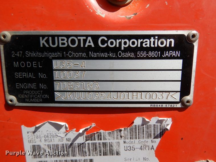 image for item DM2850 2013 Kubota U35-4  mini excavator