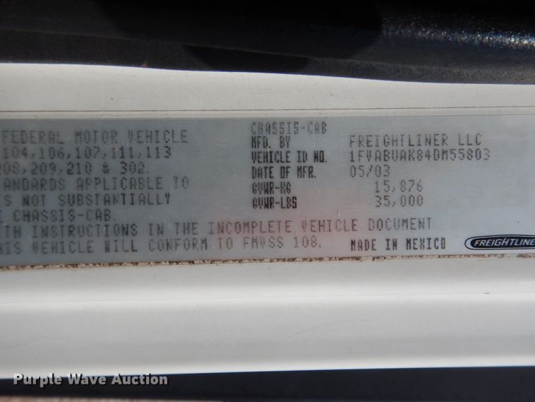 image for item DM2886 2004 Freightliner FL70  sewer jetter truck