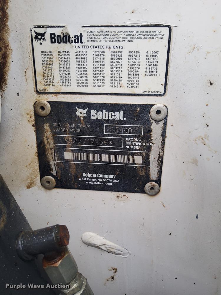 image for item GT9691 2005 Bobcat T190  tracked skid steer loader