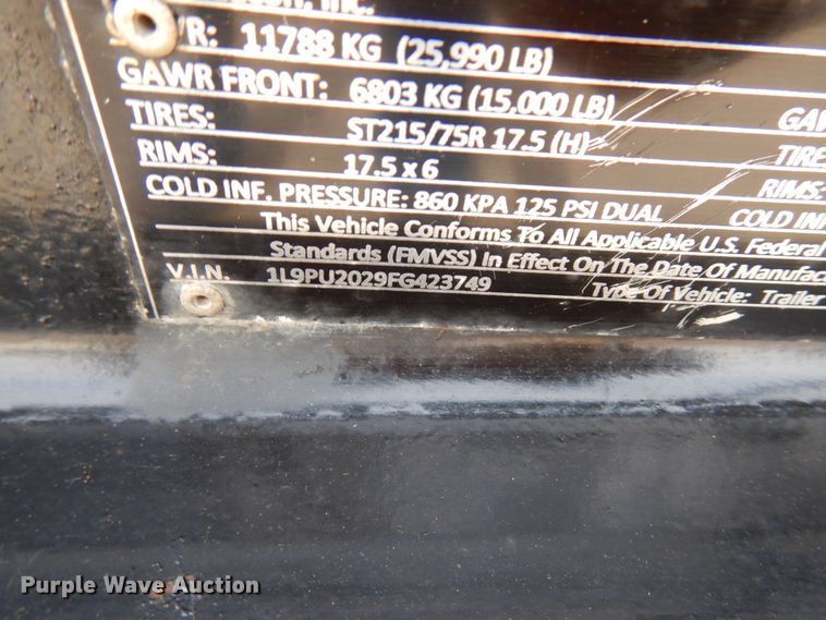 image for item HR9032 2015 Lucon tilt deck equipment trailer