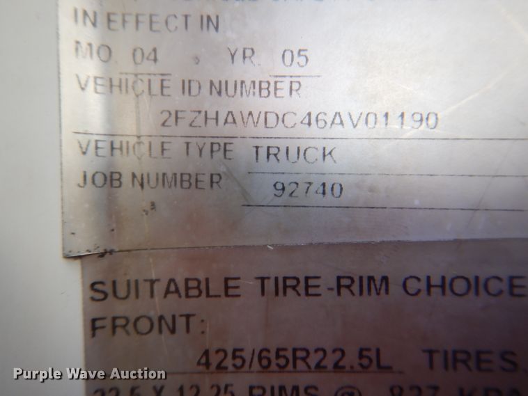 image for item HX9186 2006 Sterling L-Line  crane truck