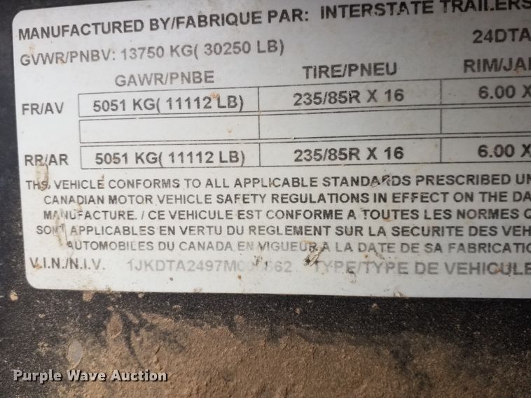 image for item IP9093 2007 Interstate equipment trailer