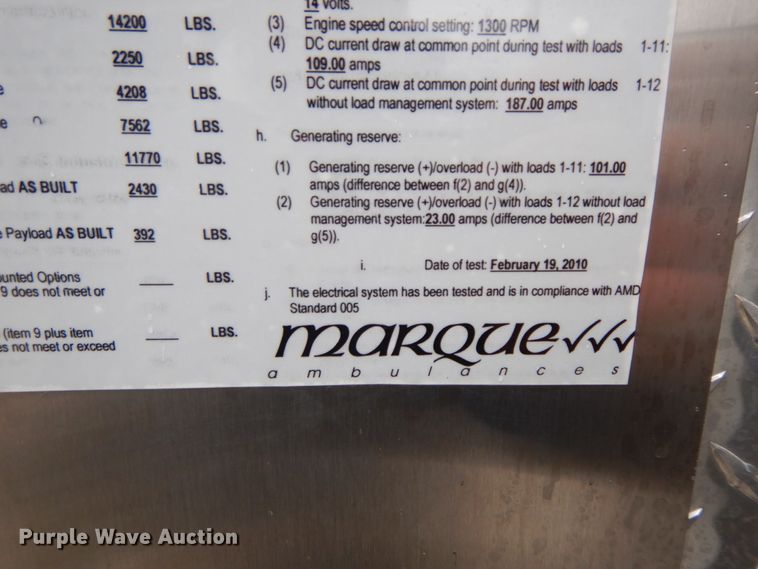 image for item DF6501 2010 Chevrolet Express 4500  ambulance