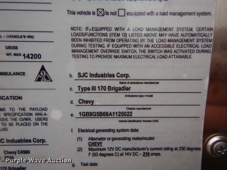 image for item DF6501 2010 Chevrolet Express 4500  ambulance