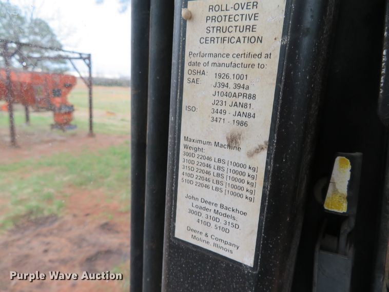 image for item DH0743 1994 John Deere 310D  backhoe