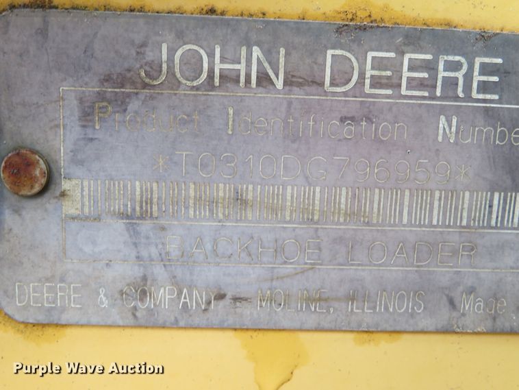 image for item DH0743 1994 John Deere 310D  backhoe