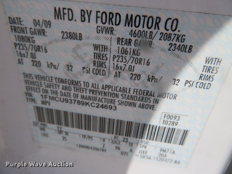 image for item DH0747 2009 Ford Escape XLT  SUV