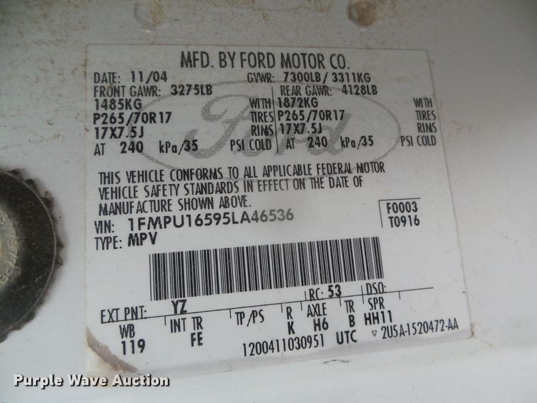 image for item DI5537 2005 Ford Expedition XLT  SUV