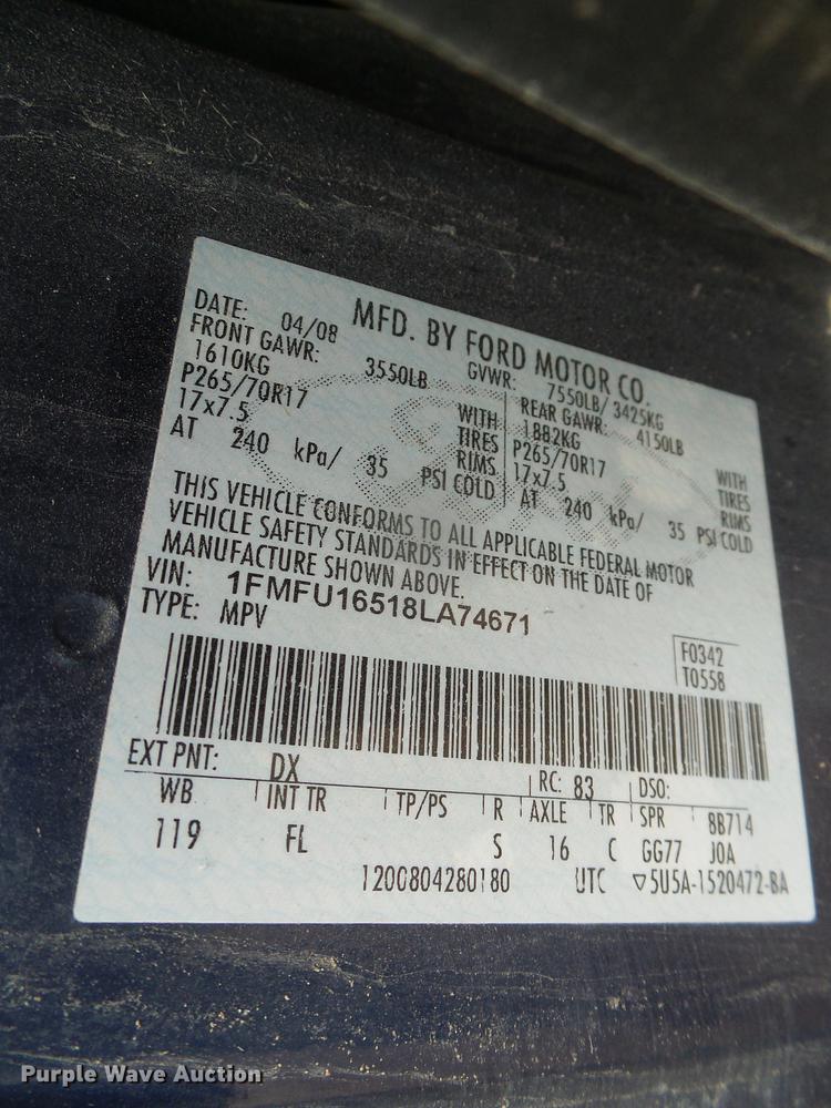 image for item DI5539 2008 Ford Expedition XLT  SUV