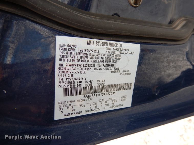 image for item DI6513 2003 Ford Crown Victoria Police Interceptor