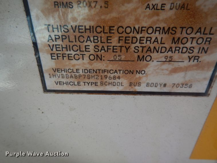 image for item DI6519 1995 International 3800  school bus