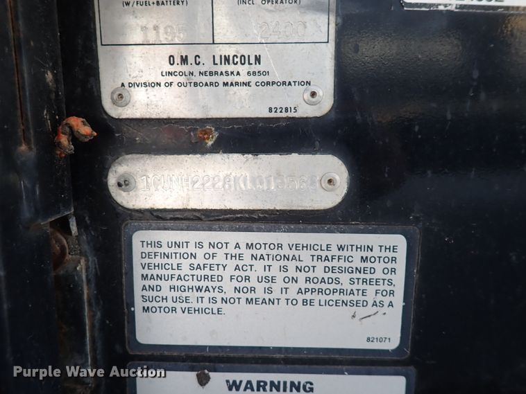 image for item DK4662 1989 Cushman  utility vehicle