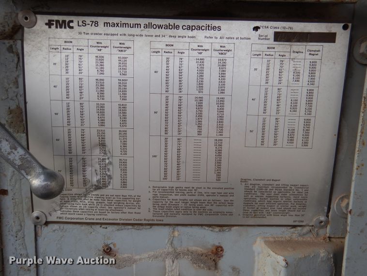 image for item DL4898 Link-Belt LS78  crawler crane