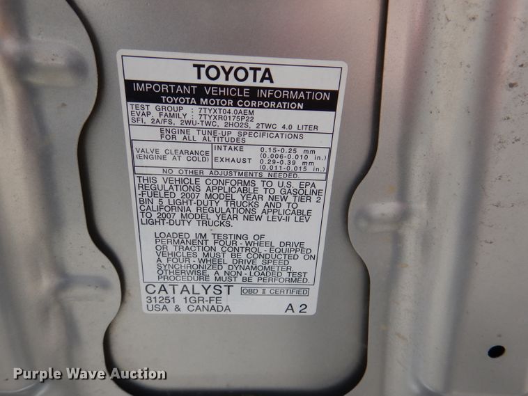 image for item DL4945 2007 Toyota FJ Cruiser  SUV