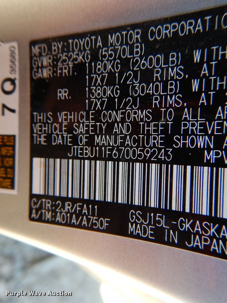 image for item DL4945 2007 Toyota FJ Cruiser  SUV