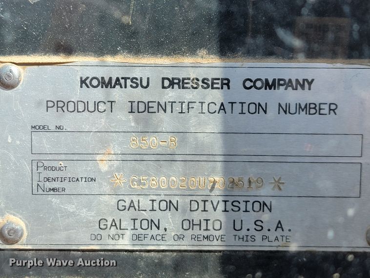 image for item FL9101 1996 Galion 850  motor grader