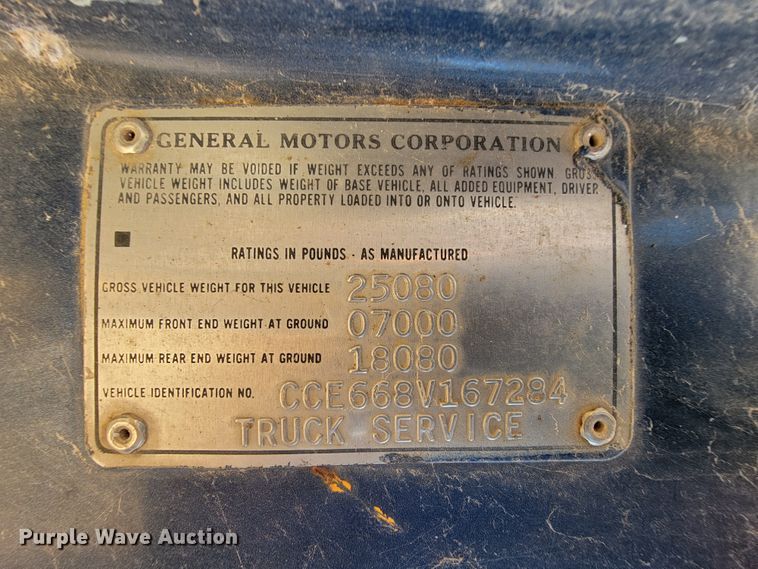 image for item FL9103 1978 Chevrolet C65  dump truck