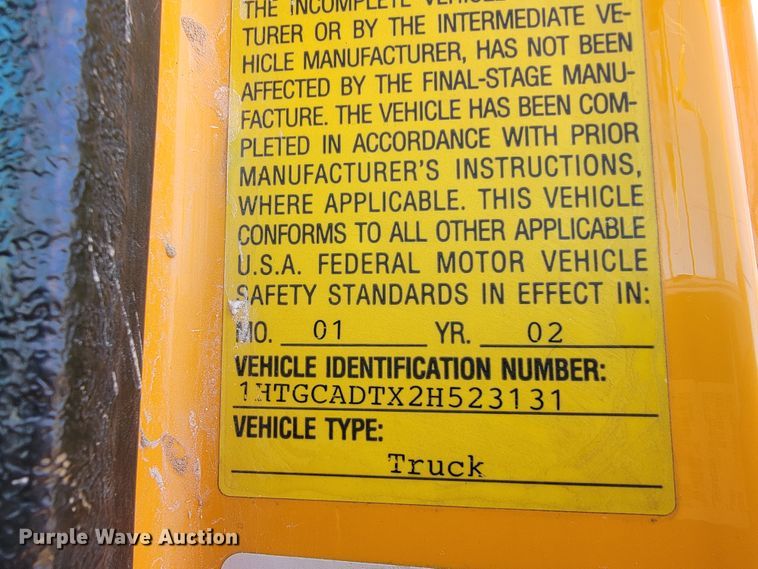 image for item FL9104 2002 International 2554  dump truck