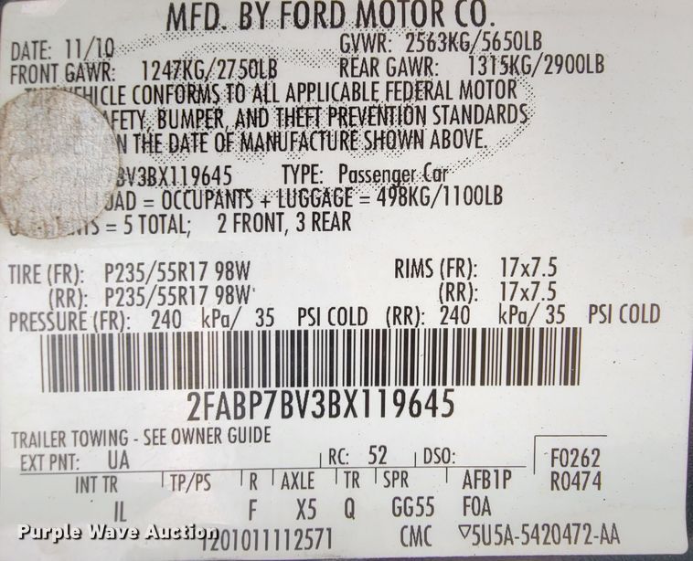 image for item FL9137 2011 Ford Crown Victoria Police Interceptor