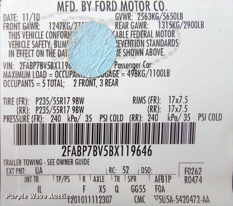 image for item FL9139 2011 Ford Crown Victoria Police Interceptor