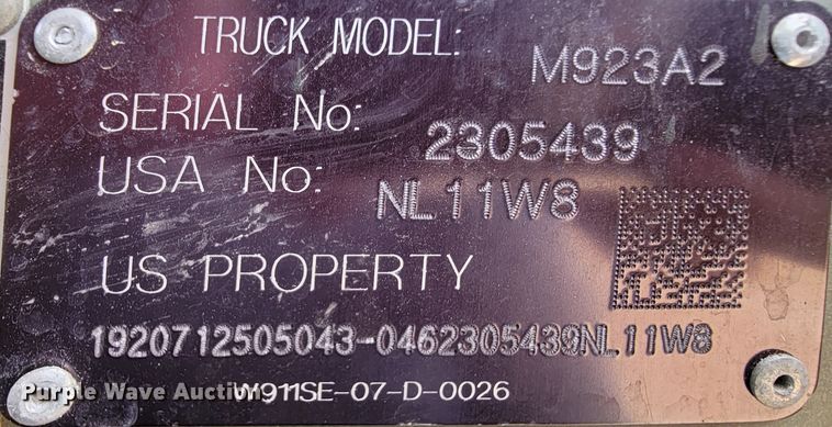 image for item FL9188 1991 BMY M923A2  flatbed truck