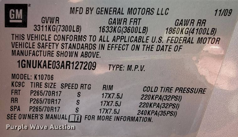 image for item FL9197 2010 Chevrolet Tahoe  SUV