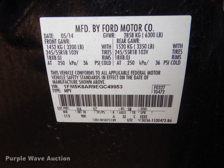 image for item HE9505 2014 Ford Explorer Police Interceptor  SUV