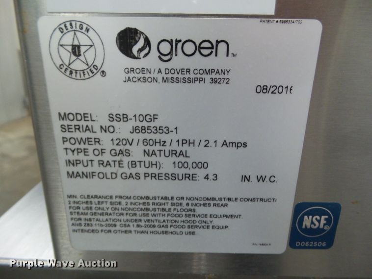 image for item HF9833 2016 Groen SSB-10GF steamer