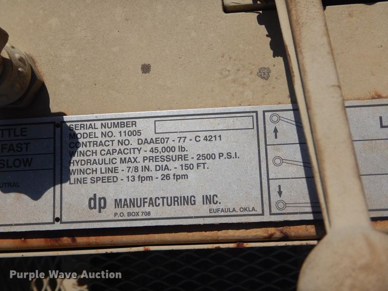 image for item HG9514 1981 Am General M916  truck cab and chassis