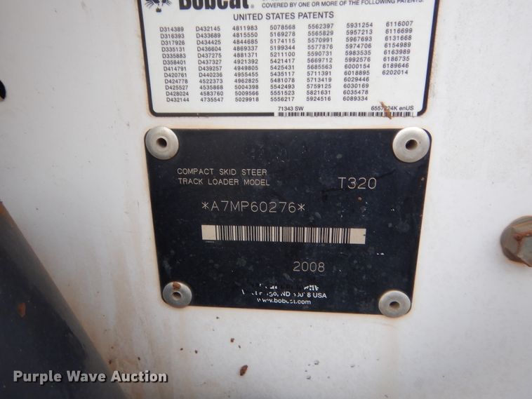 image for item HG9525 2008 Bobcat T320  tracked skid steer loader