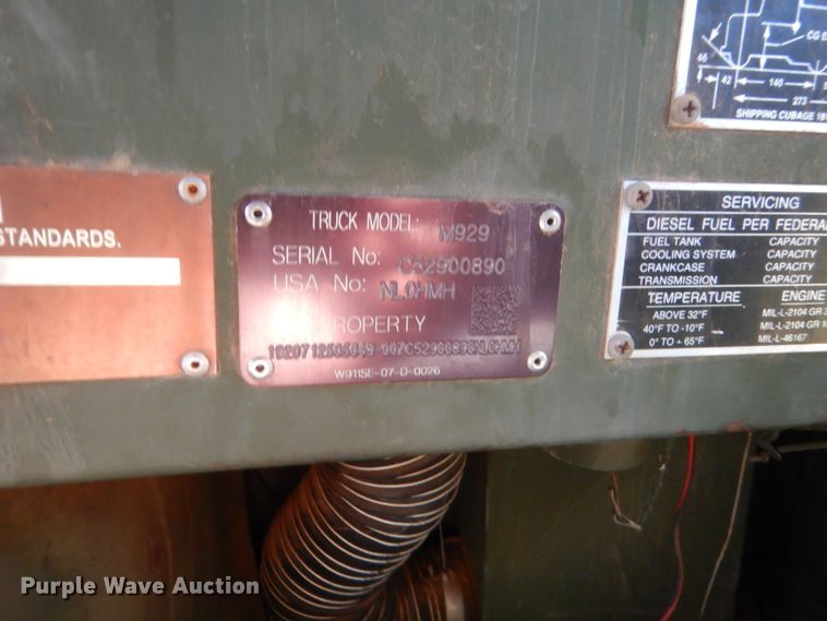 image for item HG9556 1985 Military M929  dump truck