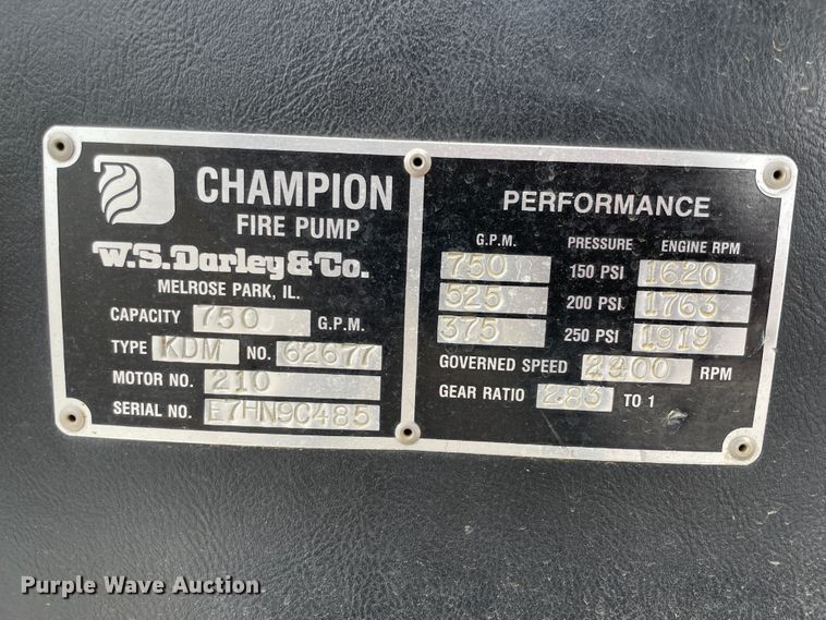 image for item II9324 1988 Ford CF8000 pumper fire truck