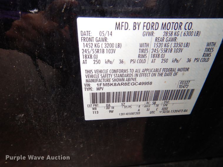 image for item II9796 2014 Ford Explorer Police  SUV