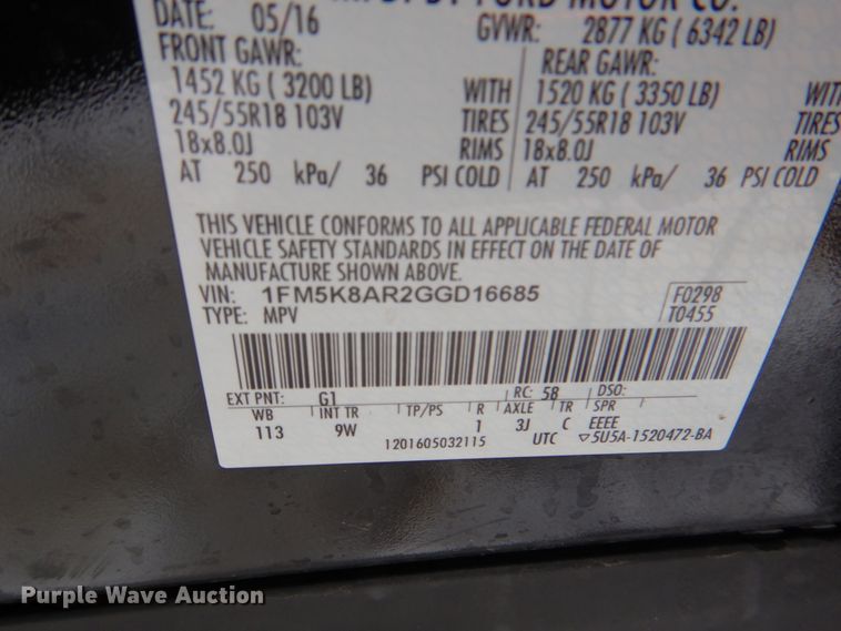 image for item II9800 2016 Ford Explorer Police  SUV