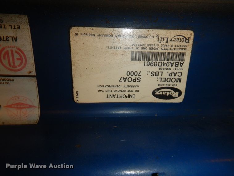 image for item IJ9280 Rotary SPOA7 two post automotive lift