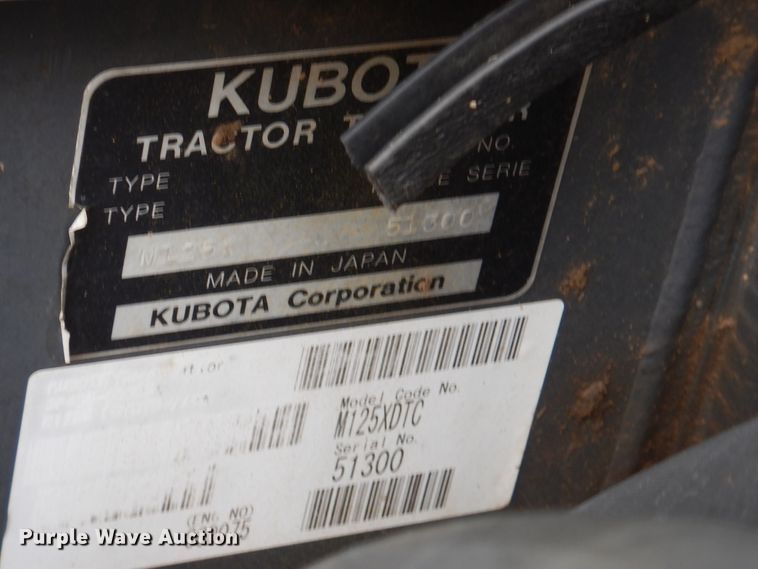 image for item IK9960 Kubota M125X  MFWD tractor