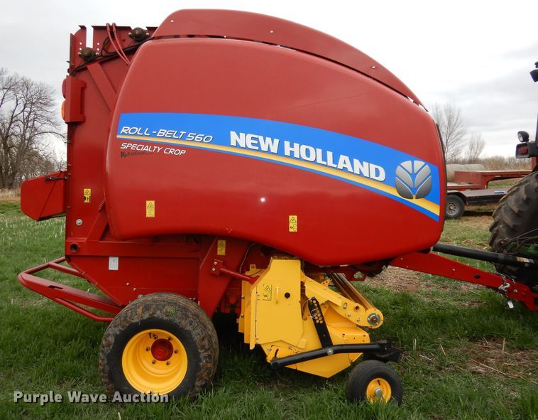 image for item DJ2974 2016 New Holland Rollbelt 560  specialty crop round baler
