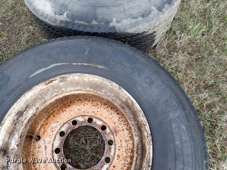 image for item DK4572 (2) 385/65R22.5 tires and wheels