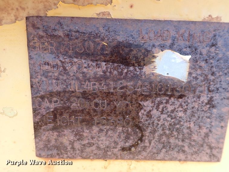 image for item DK4576 1984 Load King 2030 bottom dump trailer