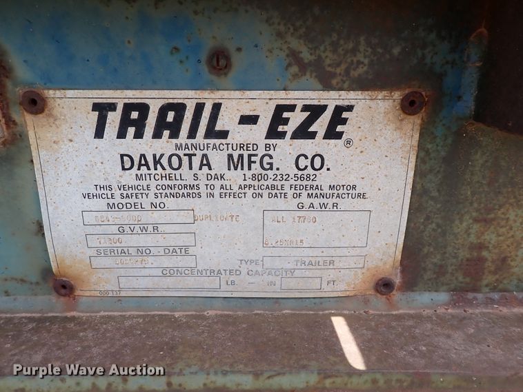 image for item DK4577 1979 Trail-Eze 5543-9000 double drop deck equipment trailer