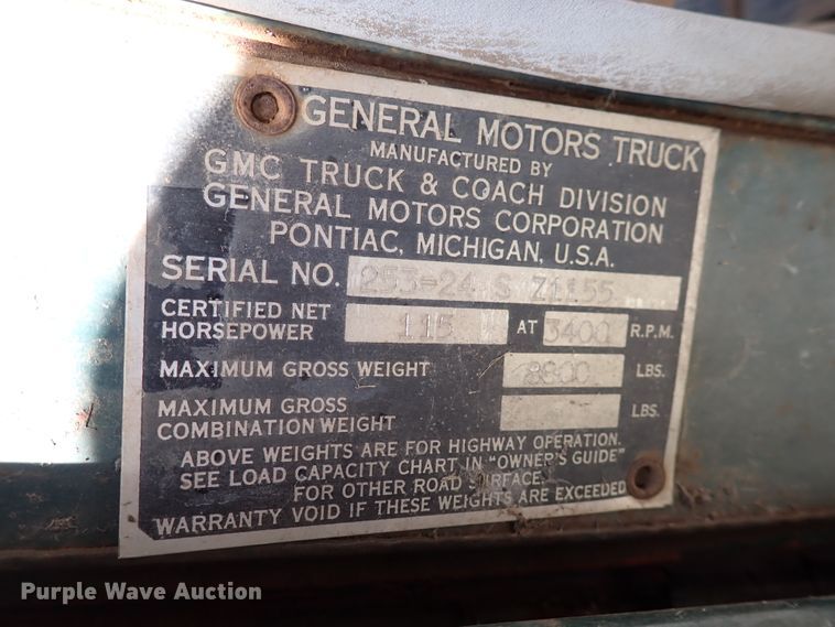 image for item DK4621 1954 GMC 250  grain truck