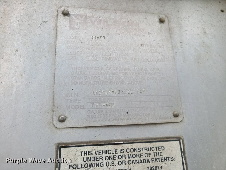 image for item GY9712 Wilson DWH-400  grain trailer