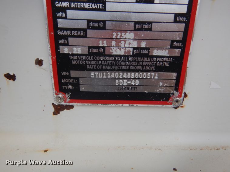 image for item HG9598 2008 Construction Trailer Specialists BD1-40 bottom dump trailer