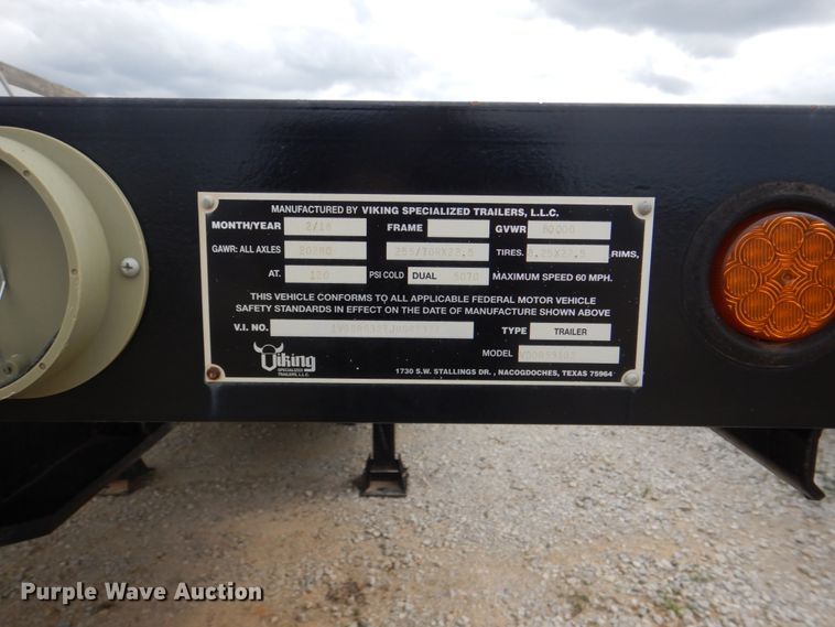 image for item DH5481 2018 Viking VDDR53102 drop deck equipment trailer